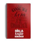 Bíblia em Ação de Estudo Linguagem Contemporânea - A Mensagem Capa Luxo Vermelha