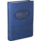 Bíblia Evangélica Masculina Letra Gigante Capa Sintético Azul com Índice Lateral