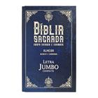 Bíblia Jumbo Arc Com Harpa E Corinhos Capa Dura Compacta Clássica Azul