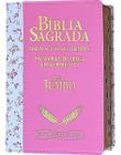 Bíblia Jumbo Letra Extra Gigante E Harpa Luxo Duotone Rosa
