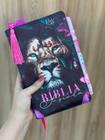 Bíblia leão Dalila ARC com abas já coladas - com marca página glitter pink