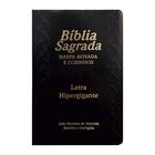 Biblia lt hipergigante pu luxo c/ indice c/ harpa borda dourada preta