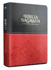 Bíblia Sagrada AEC Letra Gigante Capa PU Preta e Vermelho Montanhas EDITORA VIDA