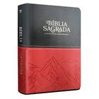 Bíblia Sagrada AEC Letra Gigante Capa PU Preta e Vermelho Montanhas EDITORA VIDA