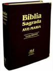 Bíblia Sagrada Ave-Maria - Católica - Capa material sintético Preto Grande - Letra Grande