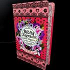 Bíblia sagrada capa brilhante mulher laminada rosa sc sk