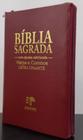 Bíblia sagrada com ajudas adicionais e harpa letra gigante capa com ziper vinho