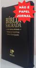 Bíblia sagrada com ajudas adicionais e harpa letra hipergigante capa com ziper preta