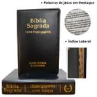 Bíblia Sagrada com Harpa Hiper Gigante ARC Almeida Revista Corrigida Luxo com Índice Capa Almofadada