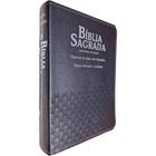 Bíblia Sagrada Com Pautas Letra Gigante ARC Com Harpa Avivada e Corinhos Letras de Jesus em Vermelho Capa Pu Preta Luxo