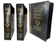 Bíblia Sagrada de Estudo/ King James Atualizada/ Letra Hiper Gigante/ Capa Luxo PU com Zíper Preta