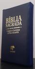 Bíblia Sagrada Evangelica Com Ajudas Adicionais E Harpa Letra Gigante - Capa Com Ziper Azul Marinho