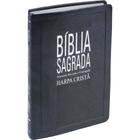 Bíblia Sagrada Evangélica Slim Com Harpa Cristã Capa Luxo Síntética Azul Nobre