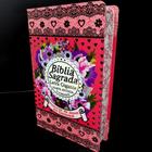 Bíblia sagrada feminina harpa nova laminada rosa sc sk