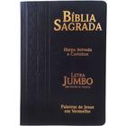 Bíblia Sagrada Feminina/Masculina Letra Jumbo Gigante Harpa RC Preta