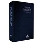 Bíblia Sagrada Harpa Celestial 774 ERC Letra Extra Gigante Capa Azul Brasão