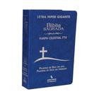 Bíblia Sagrada Harpa Celestial 774 ERC Letra Hipergigante Capa Luxo Cruz Azul