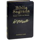 Bíblia Sagrada Harpa Cristã com Música partituras Capa Luxo Preto Nobre e Beiras douradas - 640 hinos para culto público