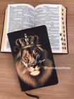 Bíblia sagrada Leão coroa Letras gigantes com Harpa avivada e corinhos