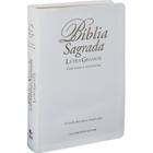 Bíblia Sagrada Letra Gigante, Almeida Revista e Atualizada, Capa Couro bonded Branca