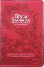 Bíblia Sagrada Letra Gigante C/Harpa e Palavras de Jesus em Destaque - Floral Vermelha