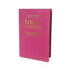 Bíblia Sagrada Letra Gigante Luxo C/ Harpa Pink - 14x21cm