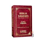 Biblia Sagrada Letra Gigante Luxo Popular - Vinho - Com Harpa - RC