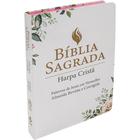 Bíblia Sagrada Letra Grande com Harpa Cristã - Capa Semiflexível Ilustrada, Floral: Almeida Revista
