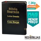 Biblia Sagrada Letra Grande - Luxo - Preta - C/ Harpa