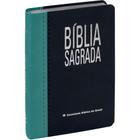 Bíblia Sagrada Letra Grande Nova Almeida Atualizada Capa Luxo Turquesa e Azul Escuro c/ Notas e Referências Bíblicas SBB