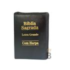 Bíblia Sagrada Letra Grande Preta Com Harpa Zíper - 12x16cm