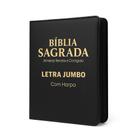 Bíblia Sagrada Letra Jumbo - Ziper Agenda - Preta - C/ Harpa - Revista e Corrigida