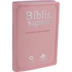 Bíblia Sagrada, Nova Almeida Atualizada, Modelo Slim, material sintético Rosa Claro