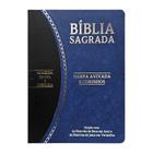 Bíblia Sagrada Slim Grande RC Letra Grande Harpa Avivada e Corinhos Azul e Preto