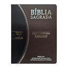 Bíblia Sagrada Slim Grande RC Letra Grande Harpa Avivada e Corinhos Marrom e Preto