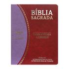 Bíblia Sagrada Slim Grande RC Letra Grande Harpa Avivada e Corinhos Vermelho e Lilás