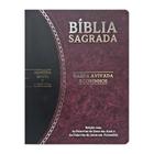 Bíblia Sagrada Slim Grande RC Letra Grande Harpa Avivada e Corinhos Vinho e Preto