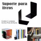 Bibliocanto Suporte Apoio Livro Aparador Lateral Par Preto