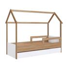 Bicama Casinha Montessoriana Solteiro Aveiro Oak Branco Sorriso Shop JM