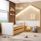 Bicama Garden com Grade e Moldura Infantil com Led Casinha Dream Decor Casatema Branco/Natural