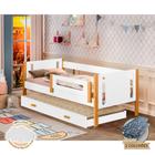 Bicama Infantil com Grade de Proteção e Colchões Mirela Branca/mel + Luminária Led