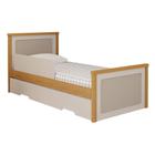 Bicama Solteiro Bela Nature/Off White com proteção lateral e cama auxiliar - 100% MDF - Cimol