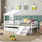 Bicama Solteiro Infantil Prime com Telhado II e Kit Escadinha Casatema
