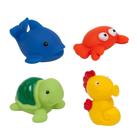 Bichinhos de Banho Animais Marinhos +3m 4und Buba