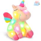 Bicho de pelúcia Athoinsu Light up Pink Unicorn com LED de 30 cm