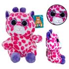 Bicho De Pelucia Girafa Macia Rosa Bebê Olhos Brilhantes