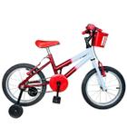 Bicicleta 16 Fem Branco C/vermelho