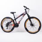 Bicicleta 26 vikingx 21v shimano - tuff x-25 - roxo/laranja