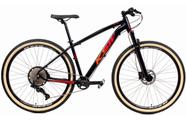 Bicicleta 29 Ksw Xlt 12v Freios Hidráulicos 1x12v Garfo com Trava No Ombro Pneu Bege - Preto/Vermelho/Laranja