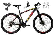 Bicicleta 29 Ksw Xlt Cambio Shimano 24v Freio Hidráulico Garfo Suspensão - Preto/Vermelho/Amarelo